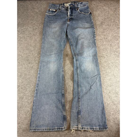Vintage Y2K Lei Denim Jeans Womens 5 Blue Flared Medium Wash Streetwear Casual - Picture 1 of 6